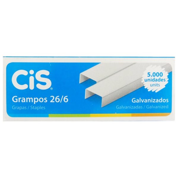 GRAMPO PARA GRAMPEADOR 26/6 GALVANIZADO 5000 GRAMPOS 179.5402 - SERTIC