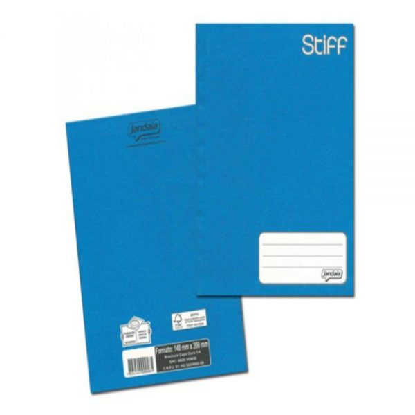 CADERNO BROCHURA 1/4 CD 96 FLS STIFF AZUL JANDAIA