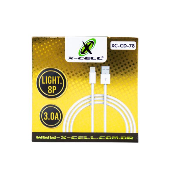 CABO USB LIGHT 8P 3.0A 1,0M BRANCO UNIDADE XC-CD-78 - FLEX