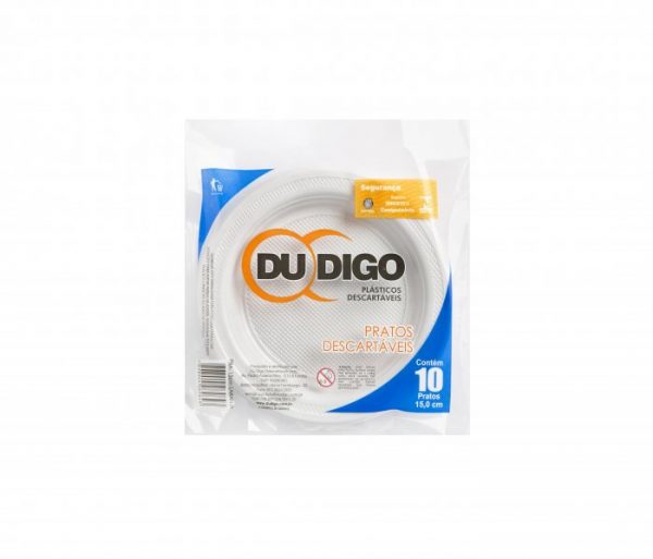 PRATO DESCARTAVEL 15CM BRANCO C/10 DU DIGO