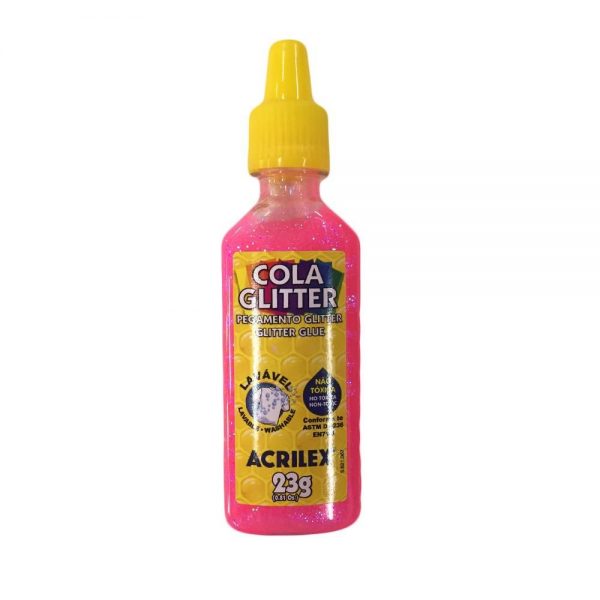COLA COM GLITTER 23G PINK - ACRILEX