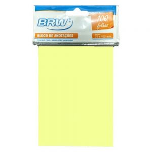 BLOCO ADESIVO 76X102MM C/100FLS AMARELO BA7501 - BRW