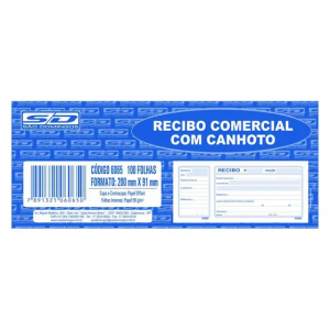 RECIBO COMERCIAL C/ CANHOTO 50FLS 10046 - ANIMATIVA