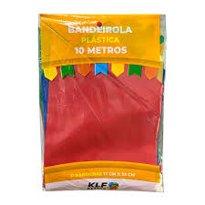 ARTIGO PARA DECORAÇÃO BANDEIROLA PLASTICA 10M 17X23CM BDK10 - KLF FESTAS
