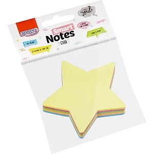 BLOCO DE RECADO AUTOADESIVO SMART NOTES ESTRELA 70X70MM 100FBLISTER BA0003 - BRW