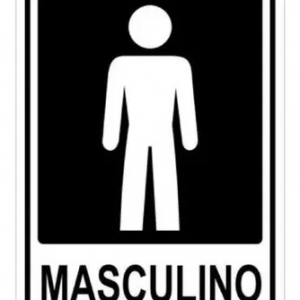 PLACA SINALIZAÇÃO BANHEIRO MASDCULINO