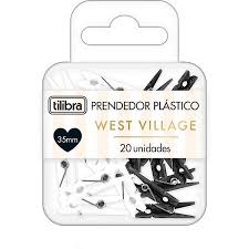 PRENDEDOR DE PAPEL WEST VILLAGE 19MM PT/BR C/12UN BLISTER 353914 - TILIBRA