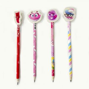 LAPIS PRETO REDONDO DECORADO FINI C/ BORRACHA 10331 - LEONORA