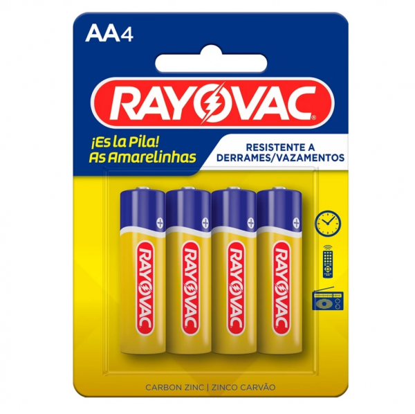 PILHAS ZINCO PEQUENA AA PCT C/ 4UND 10862 - RAYOVAC - Imagem 2