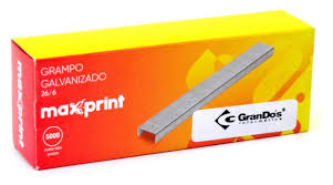 GRAMPO PARA GRAMPEADOR 26/6 GALVANIZADO C/5000 712094 - MAXPRINT