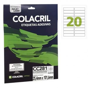ETIQUETA CC281 20 ETIQ/FOLHA PCT C/25 - COLACRIL