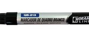 MARCADOR DE QUADRO BRANCO RECARREGÁVEL PRETO QB213 - GRAMPLINE