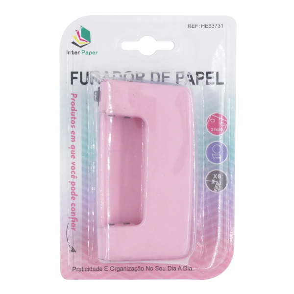PERFURADOR METAL P/PAPEL 2 FUROS 6MM HE63731 - INTER PAPER