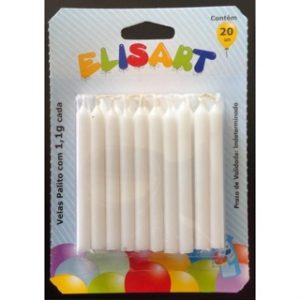 VELA PALITO 20UNID BRANCO