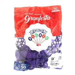 BALÃO 9 LISO LILAS GRANFESTA PCT.C/50 1001GF9080050 - RIBERBALL