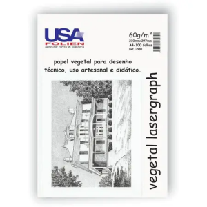 PAPEL VEGETAL A4 60G. 210X297MM. - USA FOLIEN