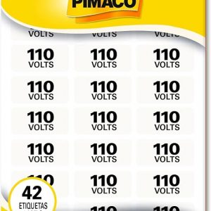 ETIQUETA RETANGULAR SINALIZACAO 110V PRETA 12X26MM CT.C/42 970862 - PIMACO