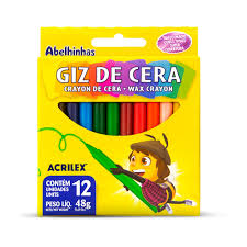GIZ DE CERA FINO C/12 CORES ACRILEX