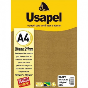 PAPEL KRAFT FOLHA USAPEL KRAFT NATURAL 180G. PCT.C/50 25016 - FILIPERSON