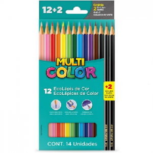 LAPIS DE COR SEXTAVADO MULTICOLOR ECO 12 CORES + 2L PRETO 11.1200N+2G - FABER-CASTELL