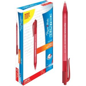 CANETA RETRATIL KILOMETRICA 100 RT 1.0M VERMELHA - PAPER MATE