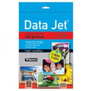 PAPEL FOTOGRAFICO A4 LASER GLOSSY 160GR PCT C/50 DATA JET - VISION