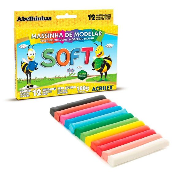 MASSA PARA MODELAR SOFT C/12 COR.FOSCAS 073120000 - ACRILEX - Imagem 2