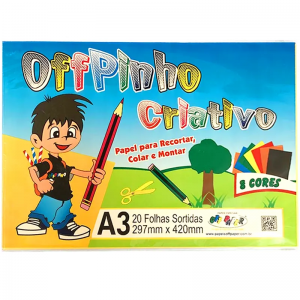 BLOCO CRIATIVO OFFPINHO 8CORES 120GR 20FLS A3- OFF PAPER