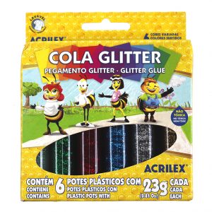 COLA GLITTER ESTOJO C/ 06 CORES 23G (S) - ACRILEX