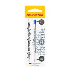 CARGA CANETA ESFEROGRAFICA 1005 AZUL METALICA BL.C/01 2265001AZ - COMPACTOR