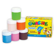 TINTA TEMPERA GUACHE 15ML C/6 CORES 7000 - MARIPEL
