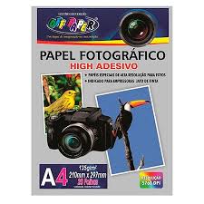 PAPEL FOTOGRÁFICO INKJET A4 HIGH ADESIVO 135G PCT.C/20 0063 - OFF PAPER