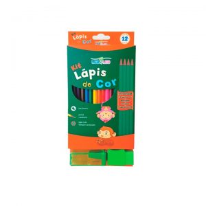 LAPIS DE COR 12 CORES + 4 LAPIS, APONT. E BOR. LEO E LEO