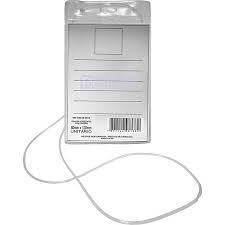 CRACHA COM CORDAO TRANSPARENTE VERTICAL 12X8CM 0231 - ROMITEC