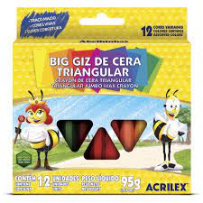BIG GIZ DE CERA 12 CORES TRIANGULAR 95G 09312 - ACRILEX