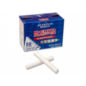 GIZ ESCOLAR PLASTIFICADO BRANCO C/50 3051 - DELTA