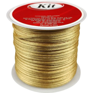 CORDÃO CETIM 1MM OURO C/20M ROLO 414482 - KIT