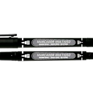MARCADOR PERMANENTE MULTIUSO 1MM MM100 2 PONTAS PRETO 501801202 - GRAMPLINE