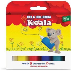COLA COLORIDA KOALA C/6 CORES 25G ESTOJO 0056 - DELTA